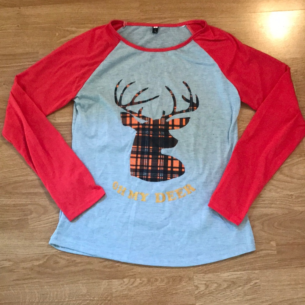 Fall deer raglan tee